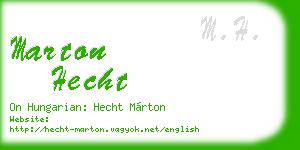 marton hecht business card